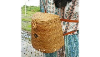 backpack handbag grass ata rattan handmade woven unique